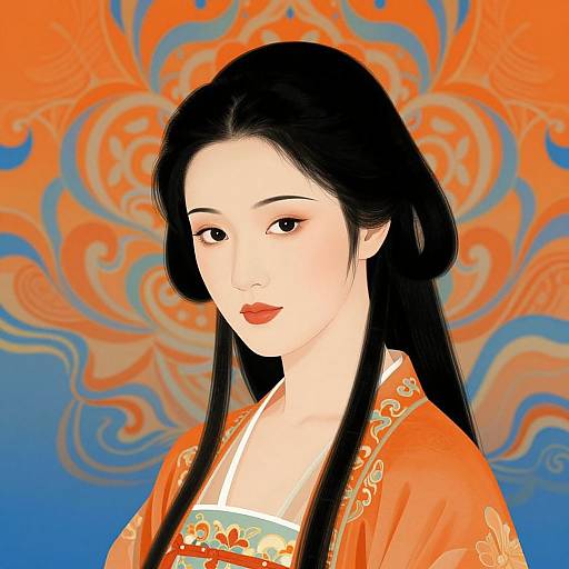 Stylized Woman in Traditional Chinese Attire