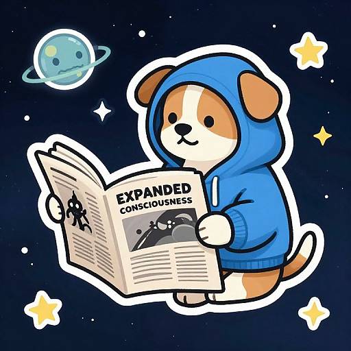 Space Dog Reading Martian News