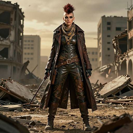 Wasteland Survivor in Post-Apocalyptic Fashion