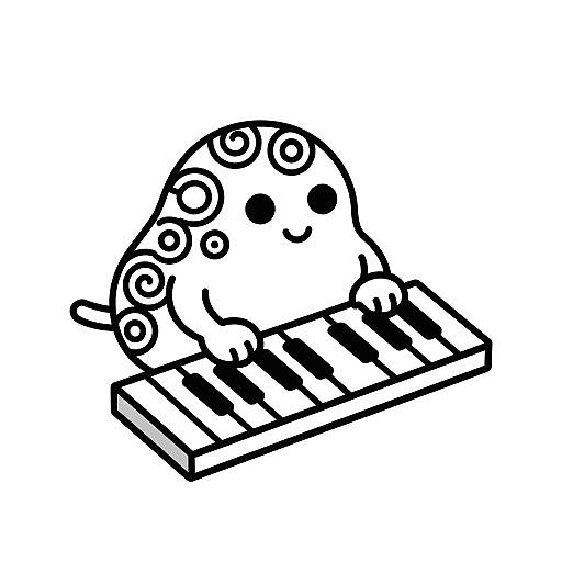 Mole Synth Player Line Art Logo
