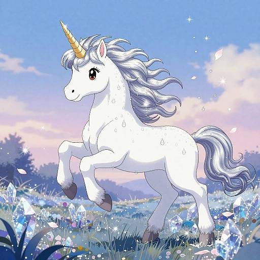 Radiant Unicorn Foal in Dawn Light