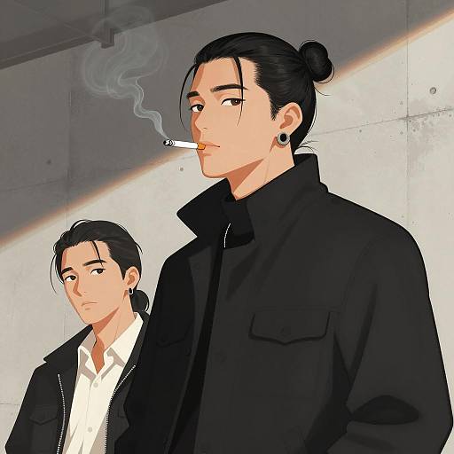 Urban Portrait of Two Asian Men