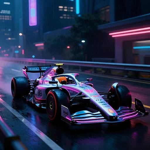 Neon Noir Sci-Fi Formula 1 Night