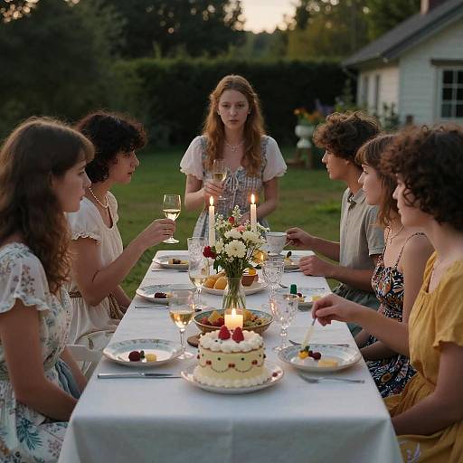 Cottagecore Outdoor Dinner Party with Candles