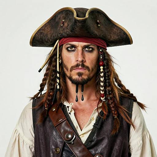 Detailed Portrait of Male Pirate in Costume