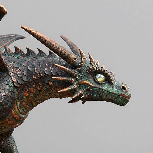 Realistic Dragon-like Creature Side Profile