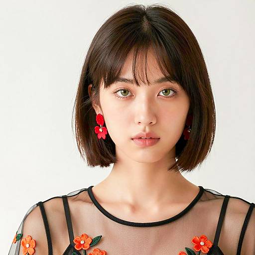 Portrait of a Young Woman in Floral