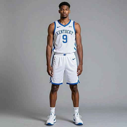 Kentucky Basketball Player in White Uniform