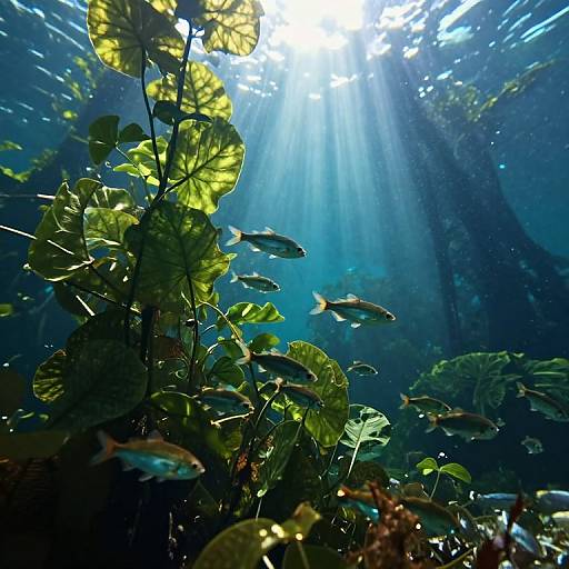 Surreal Underwater Forest Dreamscape