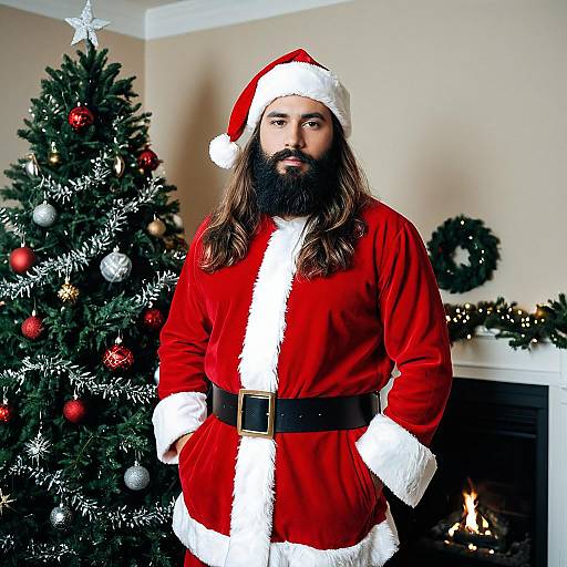Santa Costume Male Model with Christmas Appeal