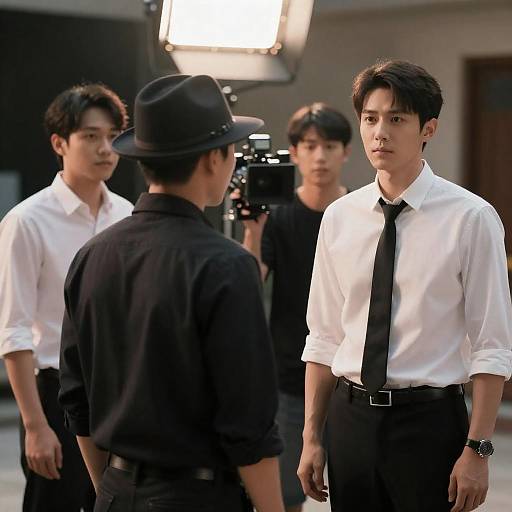 Four Men on a Film Set