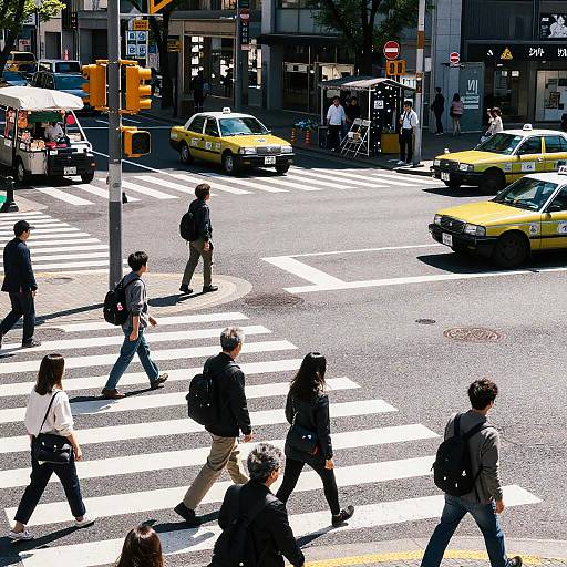 Photorealistic Metropolitan Crosswalk Scene