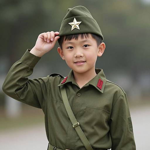 Boy in Army Uniform Costume
