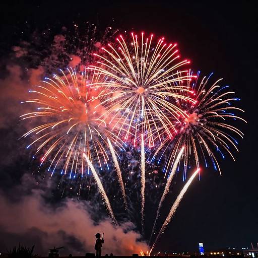 Clown with Vibrant Fireworks Display