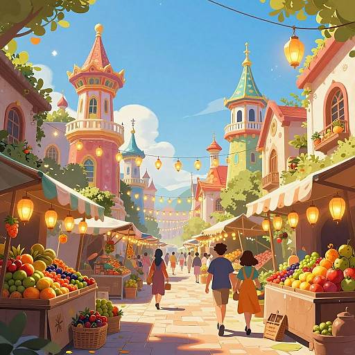 Enchanting Fantasy Magical Market Street