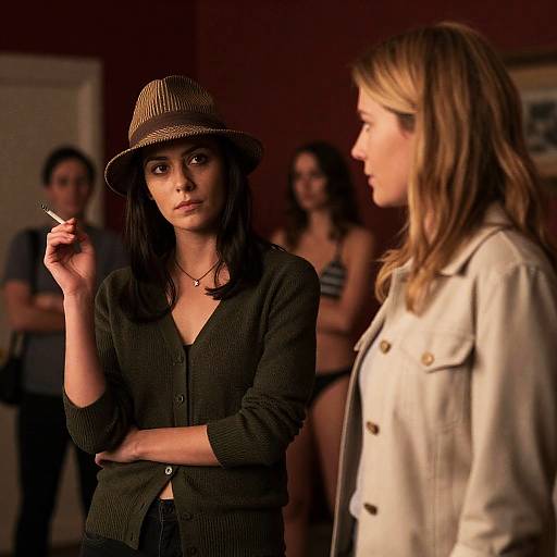 Moody Portrait of Two Women in Room