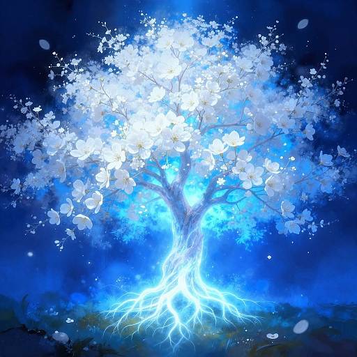 Surreal Scenecore Glowing Tree
