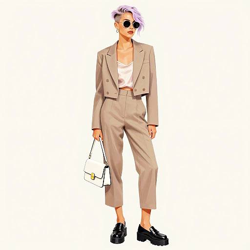 Non-binary Lavender Brunch Gouache Portrait