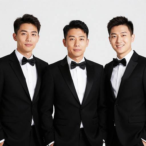 Three Men in Tuxedos Portrait