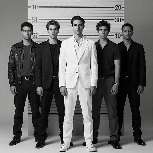 Stylish Group Portrait in Black and White