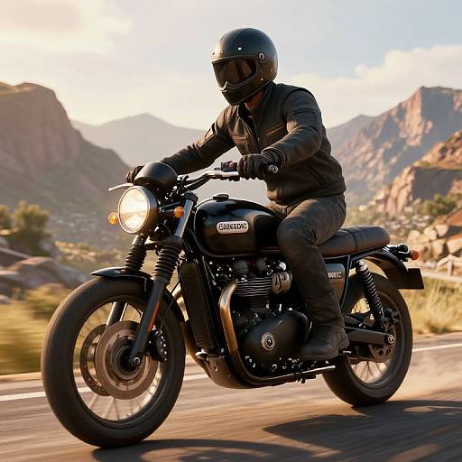 3D Biker Riding Classic Motorcycle