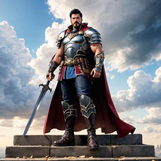 Heroic Warrior in Armored Attire