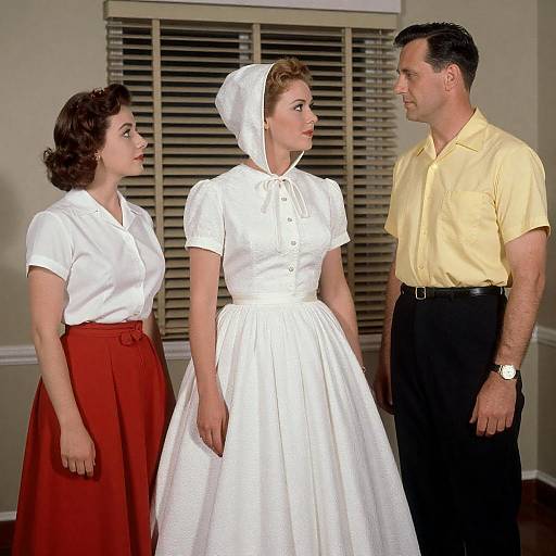 1950s Hooded Dress Encounter Photograph