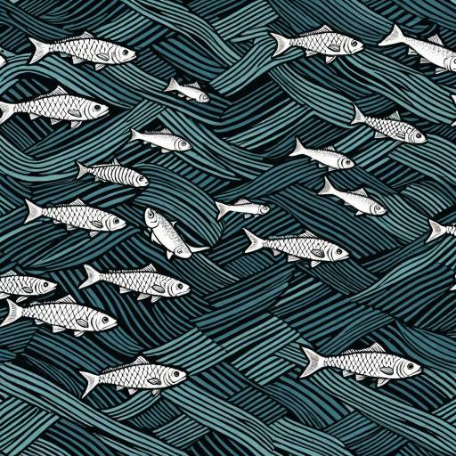 Weaving Fish Pattern Illustration