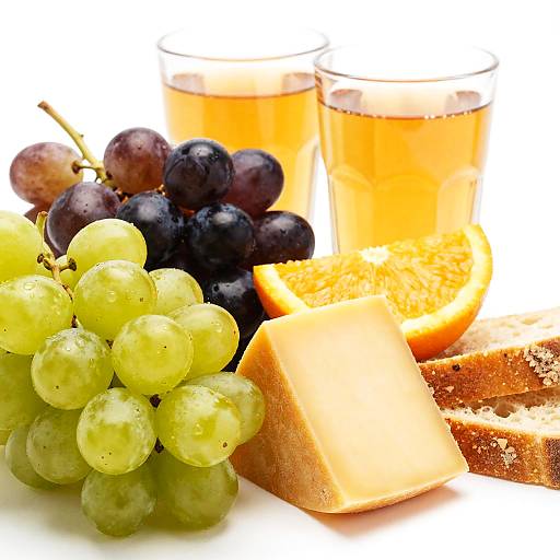 Vibrant Close-Up of Food and Drinks