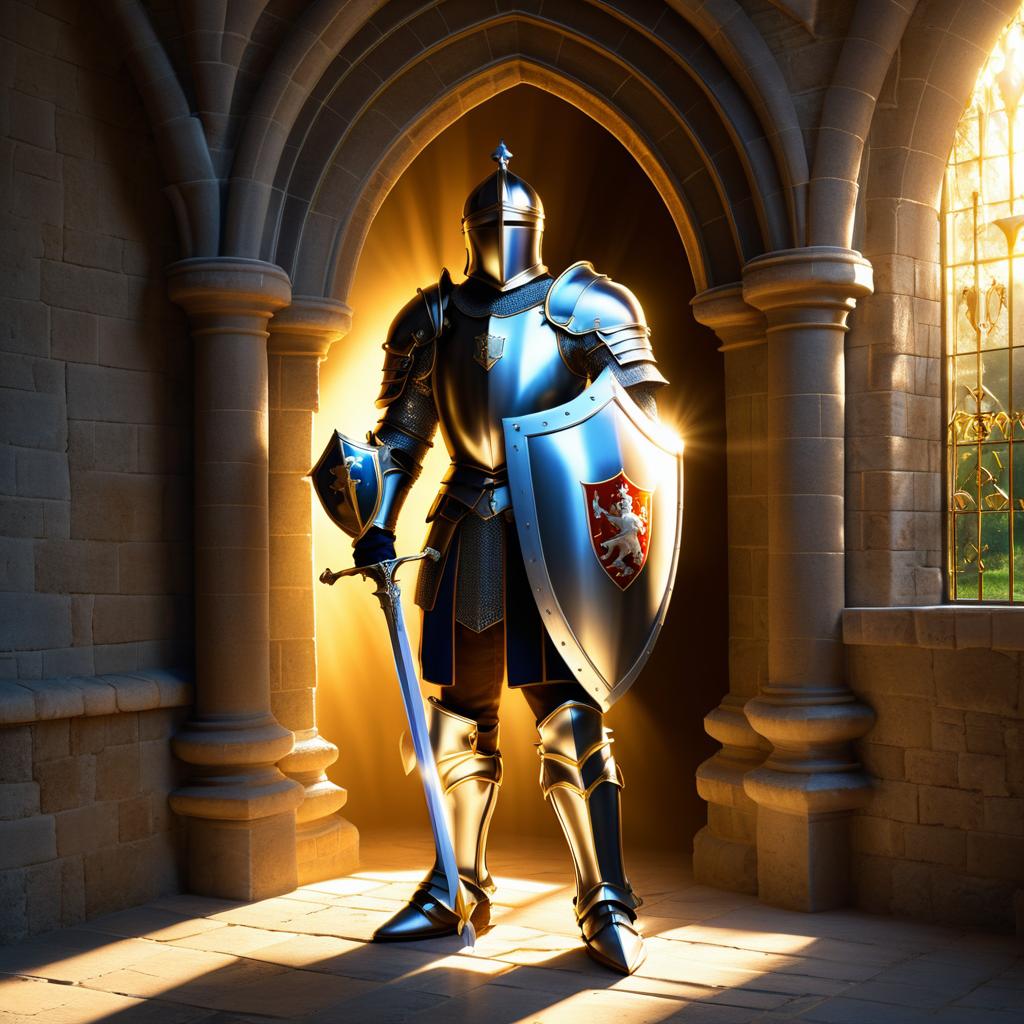 Cinematic Noble Knight in Radiant Armor