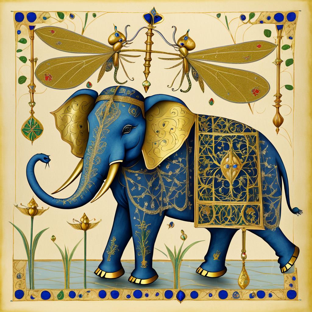 Surreal Elephant Dragonfly Fusion Artwork