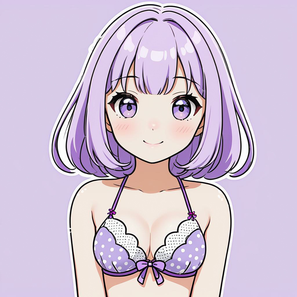 Cheerful Otaku in Chibi Style Lingerie