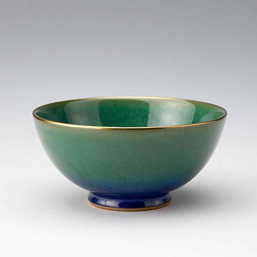 Green and Blue Bowl with Gold Detail