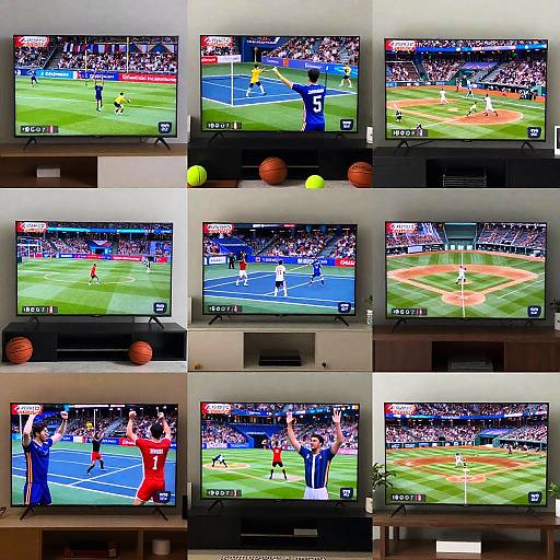 Live Sports Montage in Cozy Home