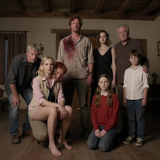 Dramatic Gathering in Rustic Room