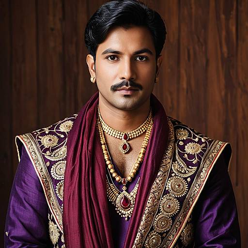 Indian Man in Traditional Indo-Western Wedding Attire