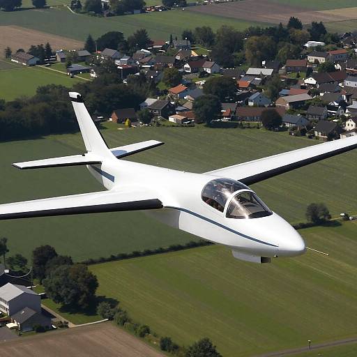 Sleek Experimental Aircraft Over Countryside