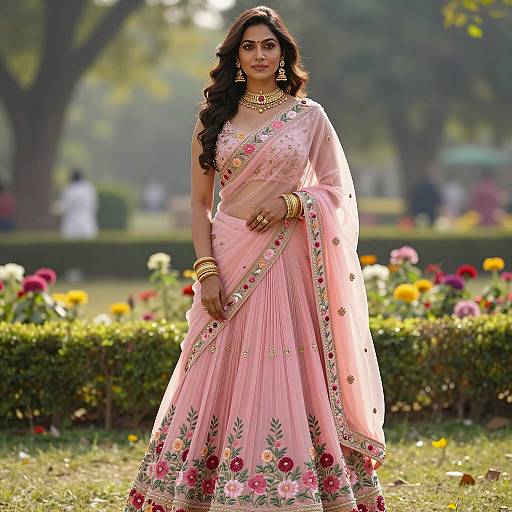 Elegant Indian Woman in Trendy Lehenga