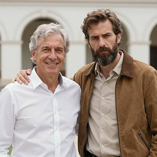 Two Men Posing Outdoors in Style