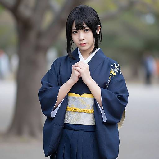 Realistic Fubuki Cosplay Outdoors