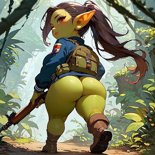Cute Goblin Soldier Rear Close-Up