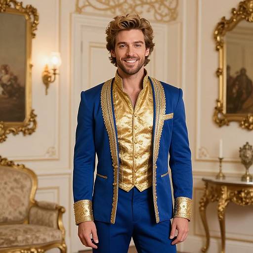 Prince in Blue and Gold Outfit
