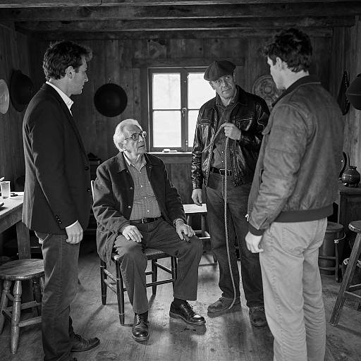 Candid Rustic Gathering in Black and White