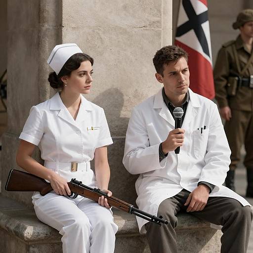 Dramatic Scene with Nurse and Scientist