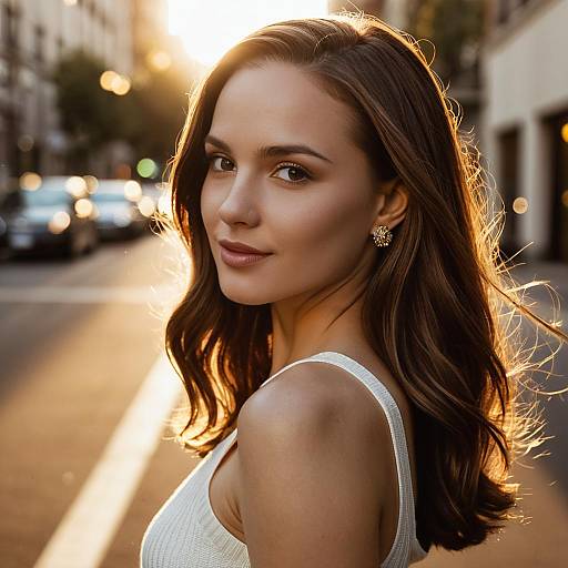 Confident Woman Portrait in Urban Golden Hour