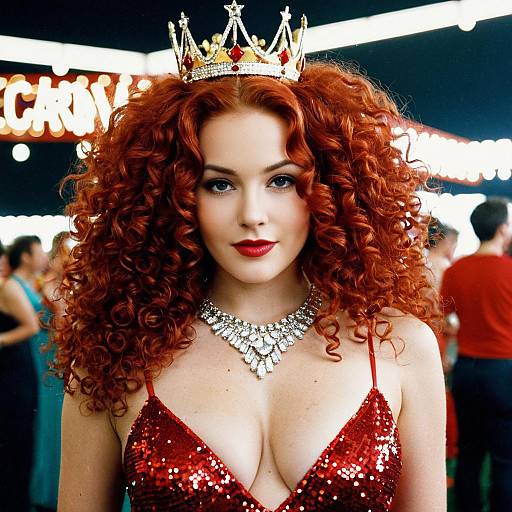 Elegant Sequin Carnival Woman Portrait