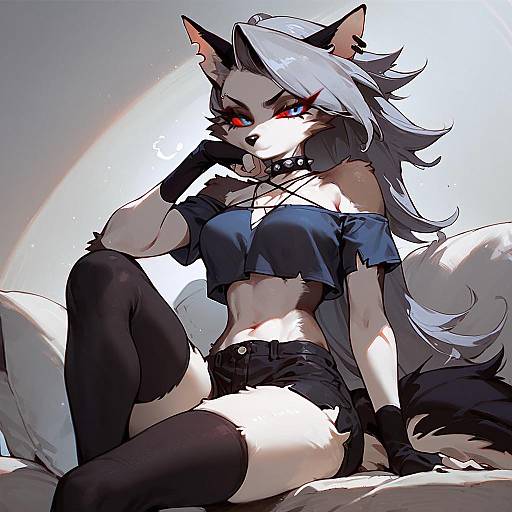 Anthro Loona Sitting in Crop Top