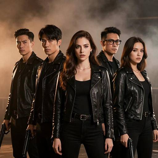 Intense Group Portrait in Leather Jackets