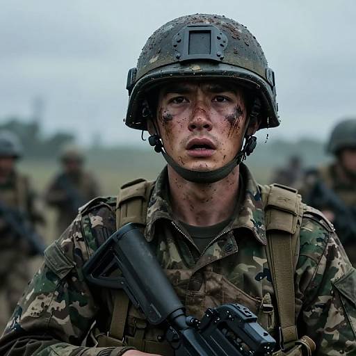 Cinematic Portrait of a Battle Soldier