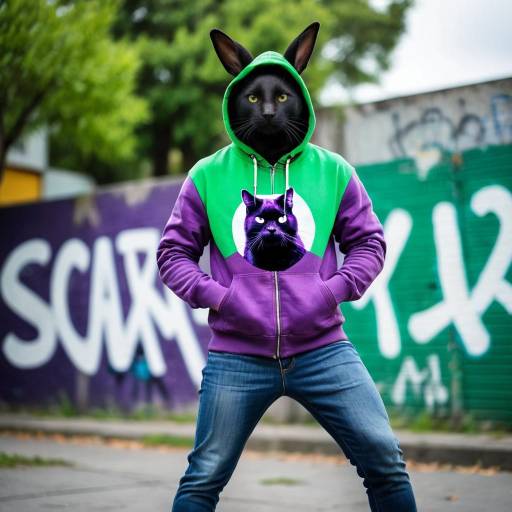 Whimsical Rabbit in Graffiti Scene